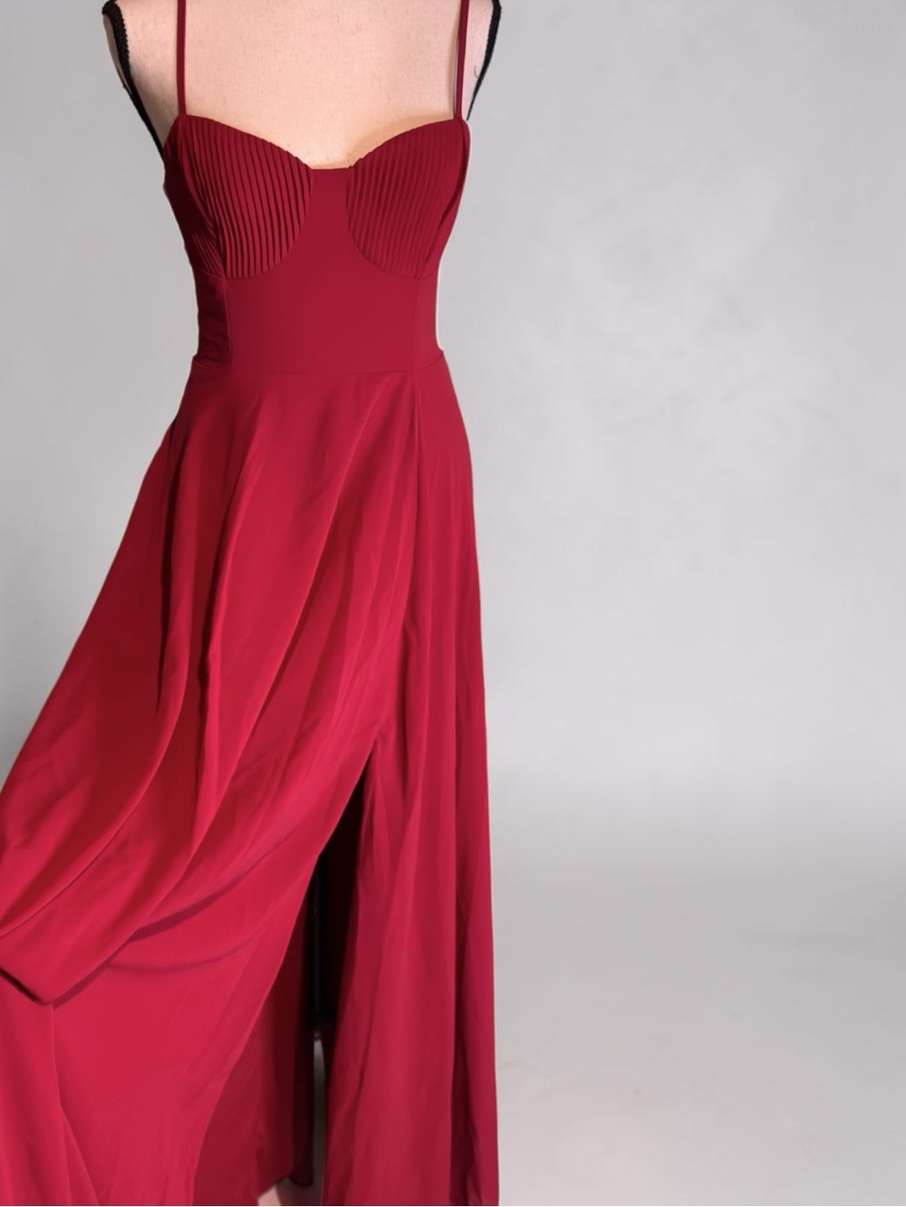 Lulus Cause for Commotion Red Pleated Bustier Maxi Dress Size M Wedding Guest - Picture 7 of 11